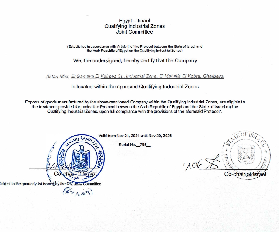 QIZ Certificate